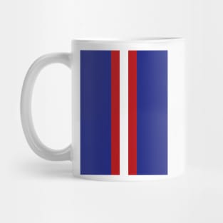 Retro American Football Stripes New York Blue Red White Mug